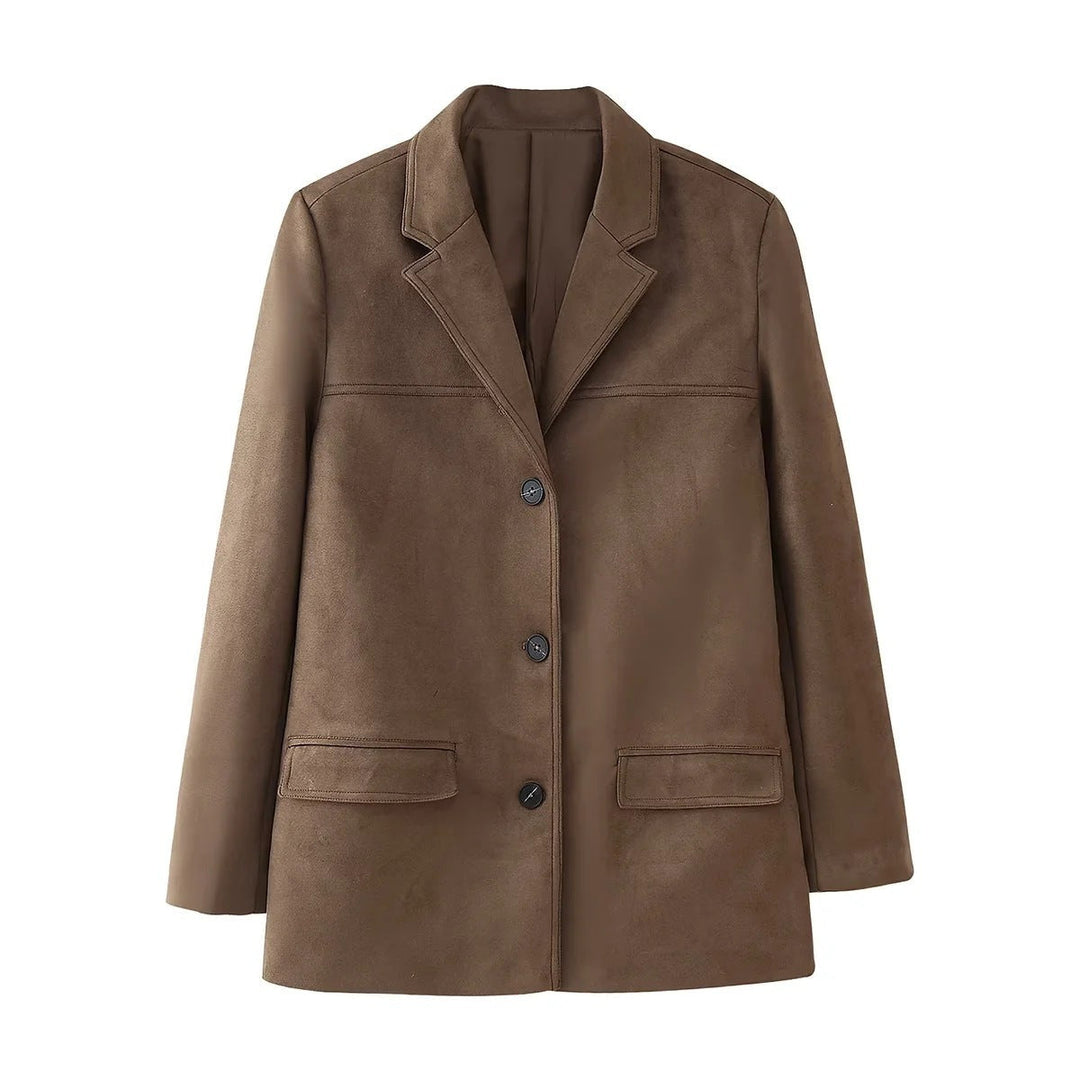 W&W Mode | Retro-Braune Damenjacke
