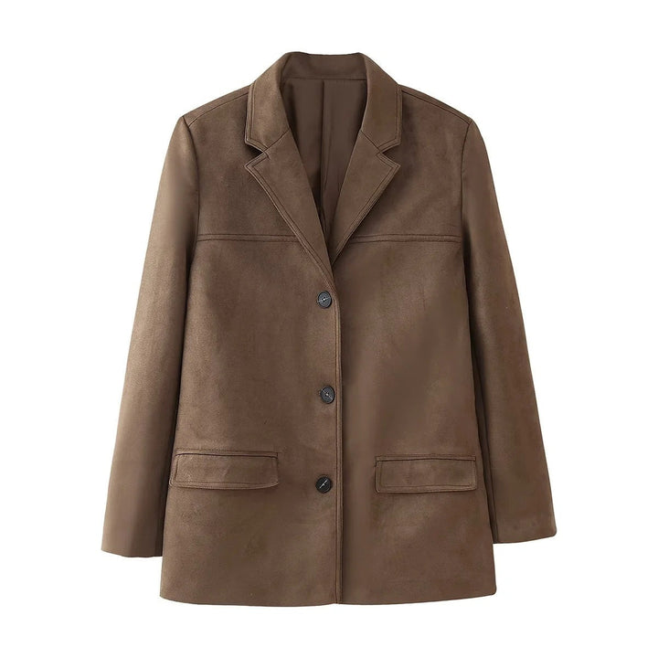 W&W Mode | Retro-Braune Damenjacke