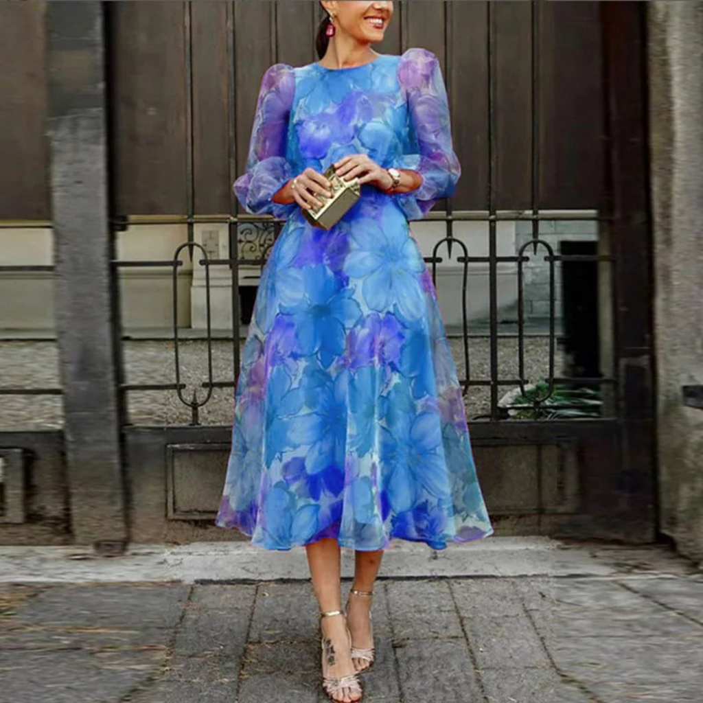 WW | Bohemian Make-Up Abendkleid für Frauen Midi