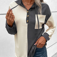 WW | Waffel-Hoodie Mit Knopfleiste Für Frauen