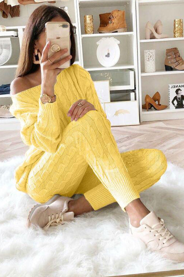 WW | Elevated Comfort Kabelpullover und Slim Fit Hosen Set