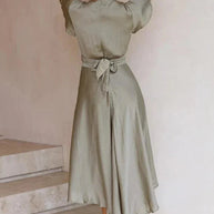 WW | Elegantes Satinkleid mit Bindeband