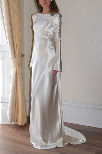 WW | Pearl Eden Satin Rückwärtig Offene Cowl Neck Gown Maxi Kleid