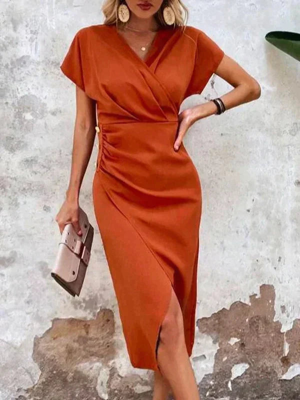 WW | Damen Midikleid mit V-Ausschnitt