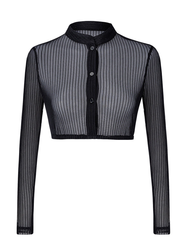 WW | Hochgeschlossen Langarm Damen Schwarz Dirndlblusen