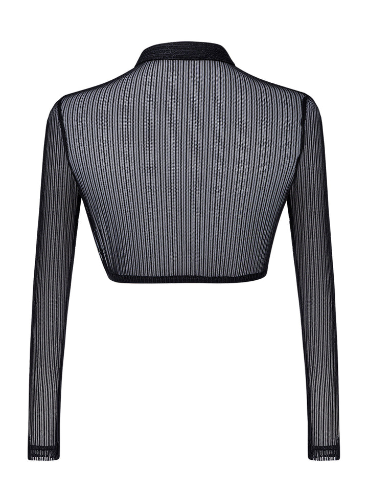 W&W Mode | Hochgeschlossen Langarm Damen Schwarz Dirndlblusen