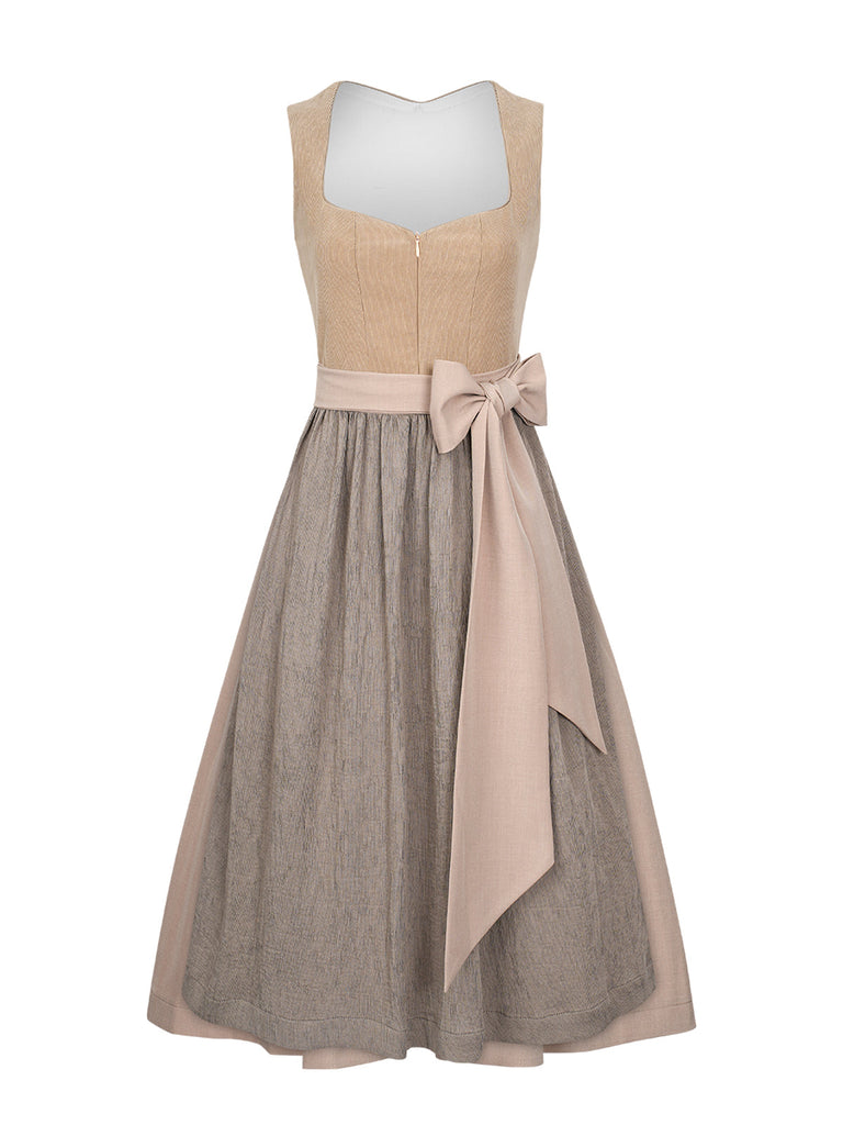 WW | Braunes Kleid mit Elegantem Herz-Ausschnitt