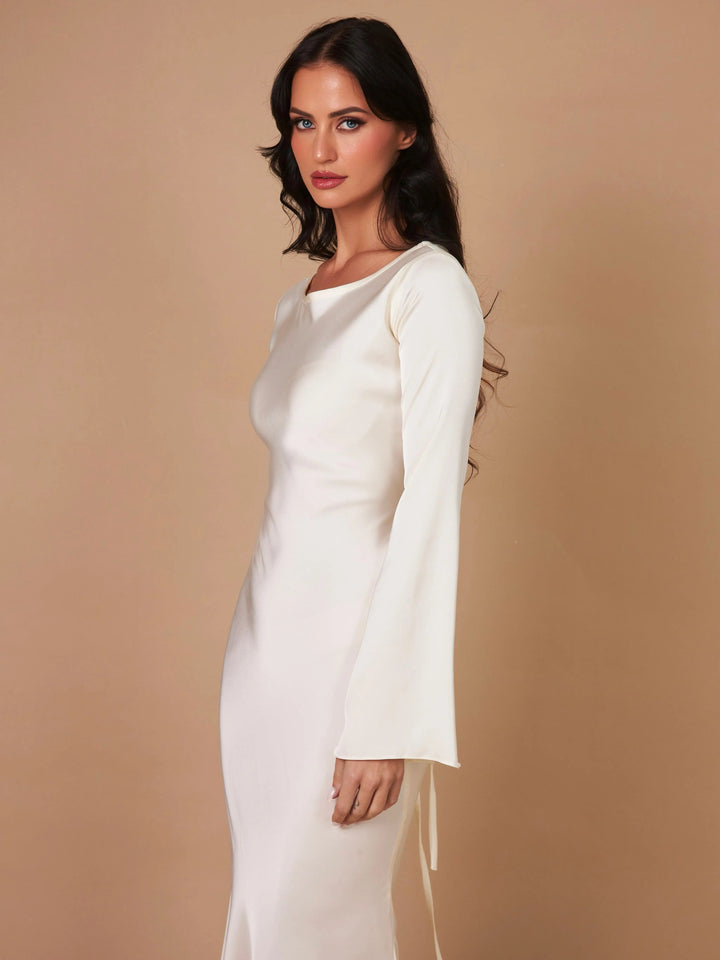 W&W Mode | Fließendes Maxi Kleid Mit Langen Ärmeln Für Damen