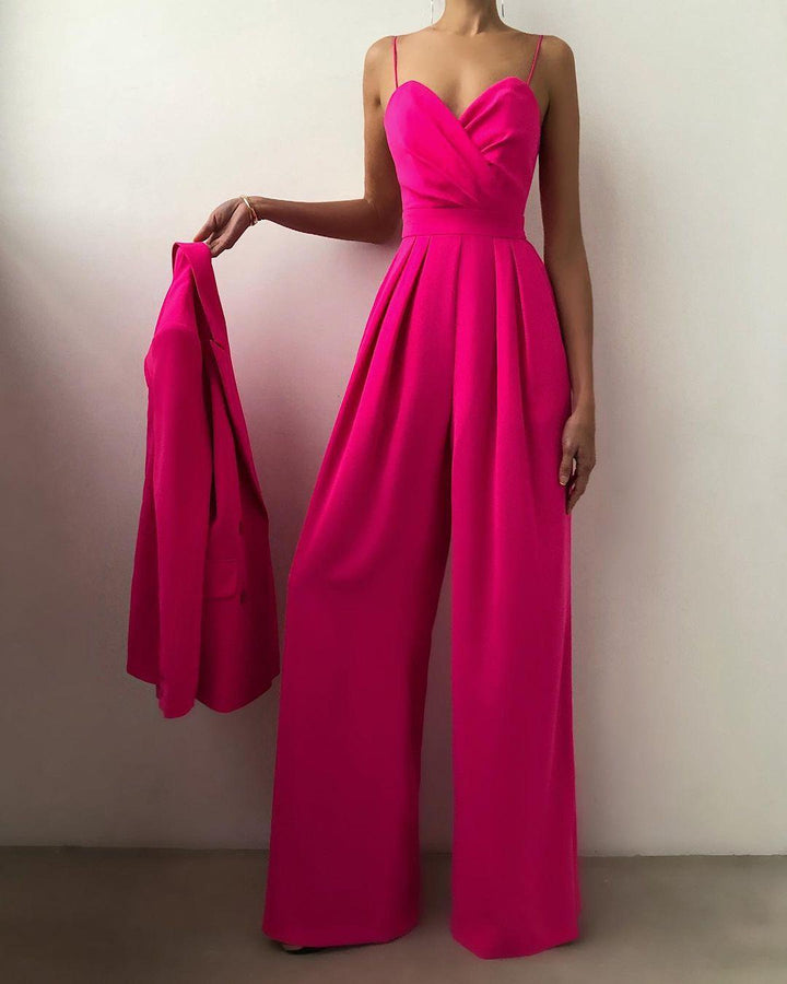 W&W Mode | Frauen Ärmelloser Jumpsuit mit Hoher Taille