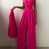 WW | Frauen Ärmelloser Jumpsuit mit Hoher Taille