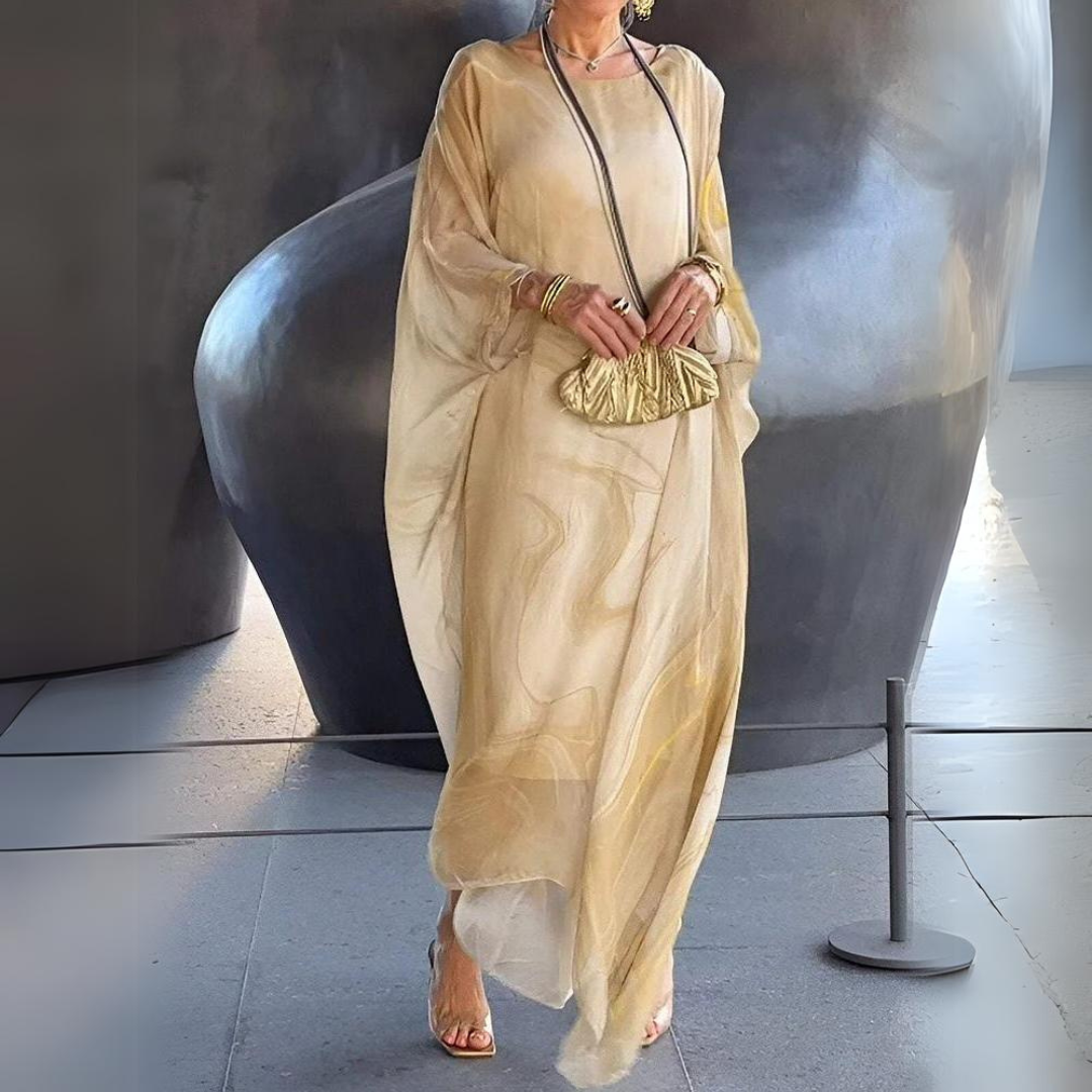 WW | Schlankmachendes Seidenchiffon-Eleganzkleid