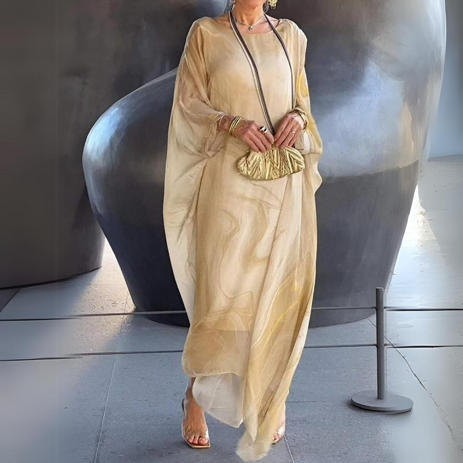 WW | Schlankmachendes Seidenchiffon-Eleganzkleid