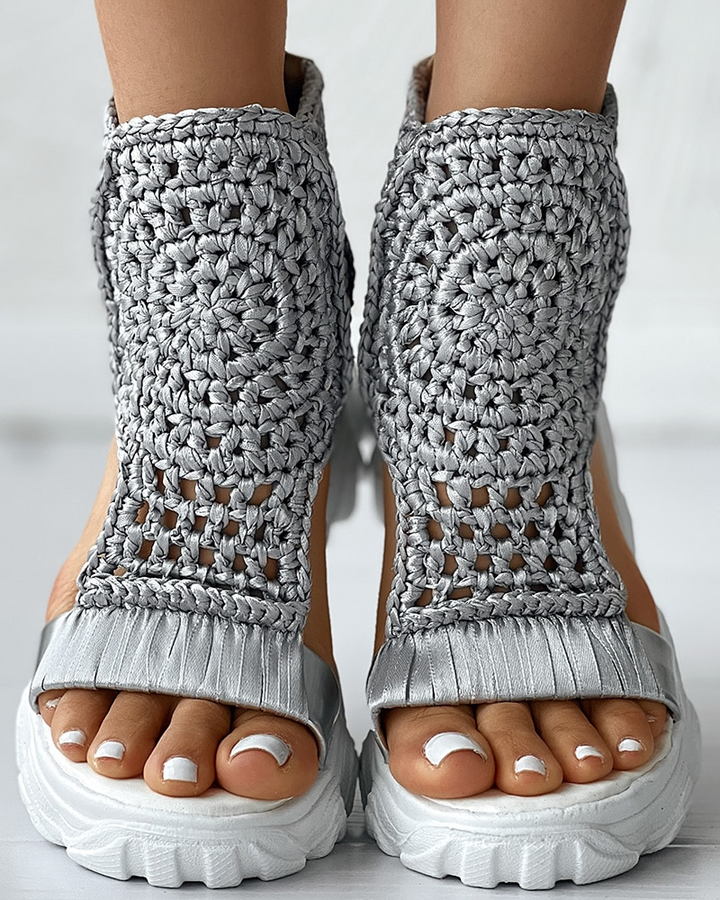 W&W Mode | Gestrickte Elastische Sommersandalen