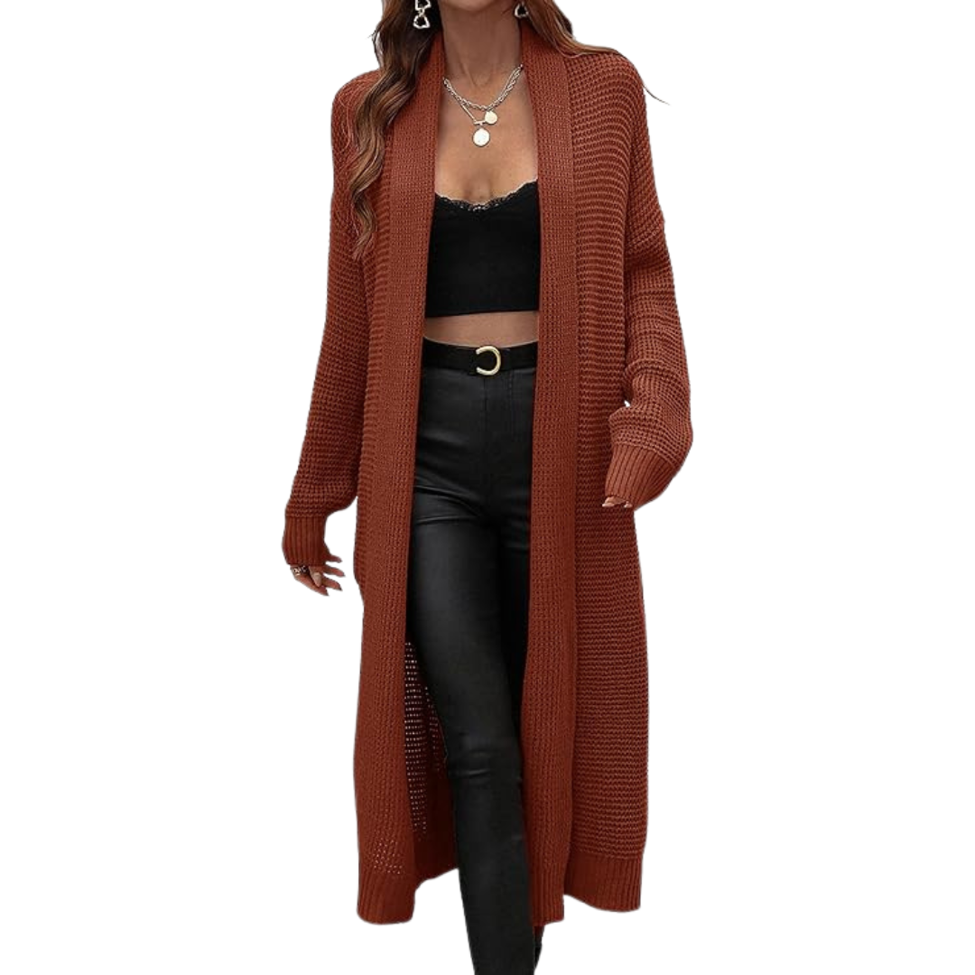 WW | Langer Offener Strickjacke Für Damen