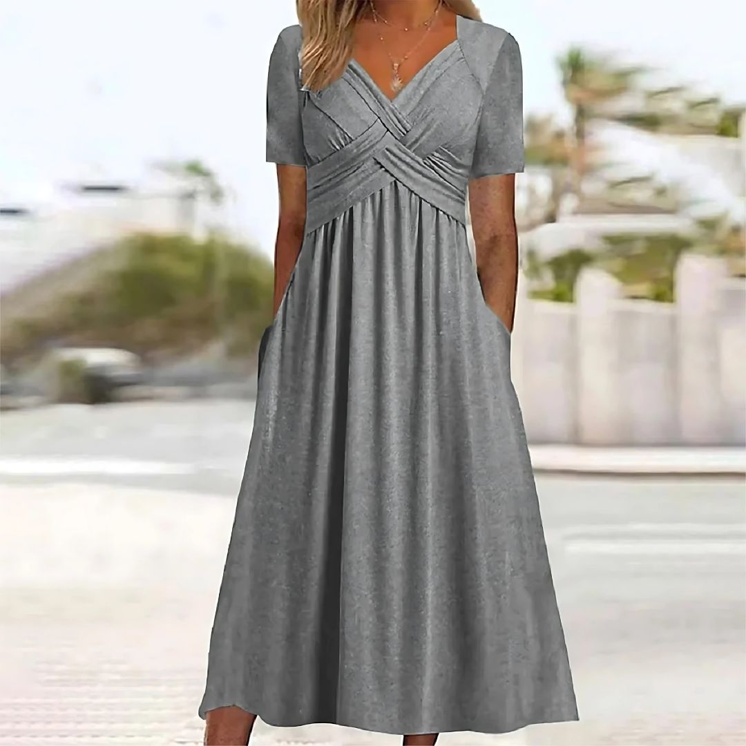 W&W Mode | Elegantes Midikleid Mit V-ausschnitt