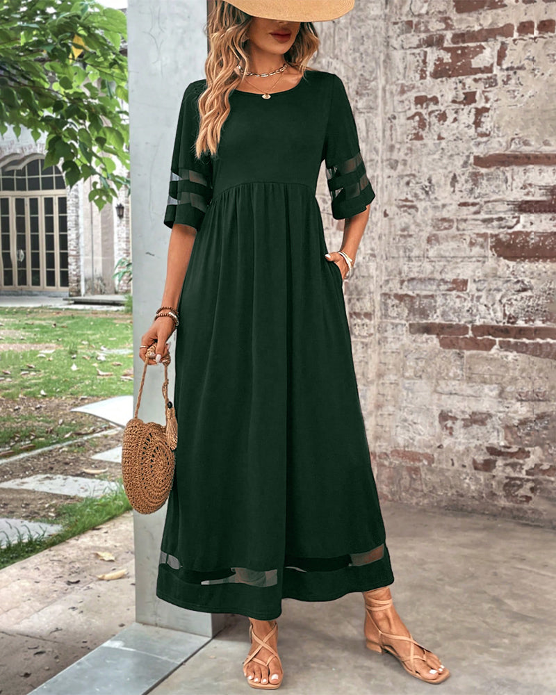 W&W Mode | Elegantes Kleid mit Rundhalsausschnitt