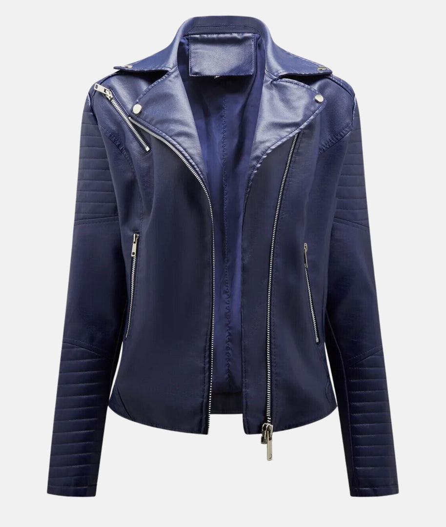 WW | Damen Lederjacke ohne Kapuze - Stilvolle Bikerjacke