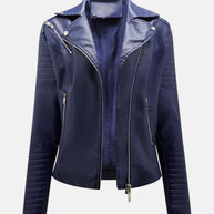 WW | Damen Lederjacke ohne Kapuze - Stilvolle Bikerjacke