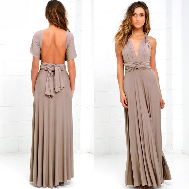 W&W Mode | Elegante Damen Infinity Kleid Schickes Wickel Sommerkleid