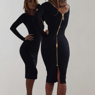 WW - Langärmliges Kleid mit Rückenreißverschluss