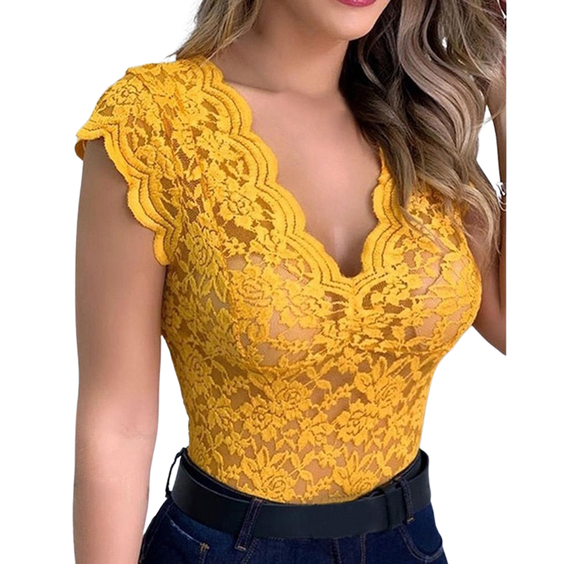 WW | Sexy Damen Top Elegantes Spitzen Top Raffinierte Details