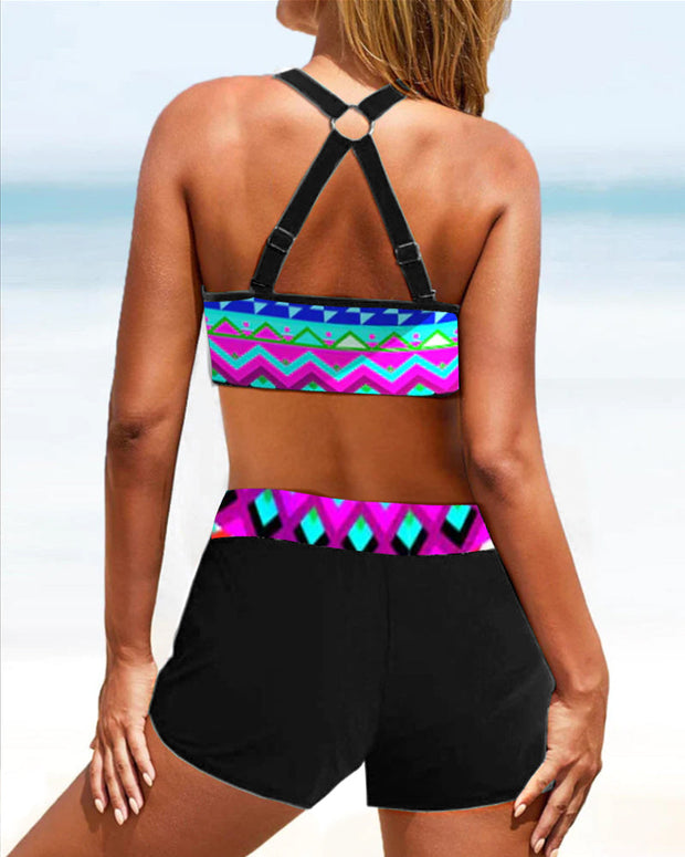 WW | Hoch Geschnittene Bikinis mit Geometrischem Print