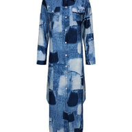 WW | Damen Casual Midi Hemdkleid in Blau
