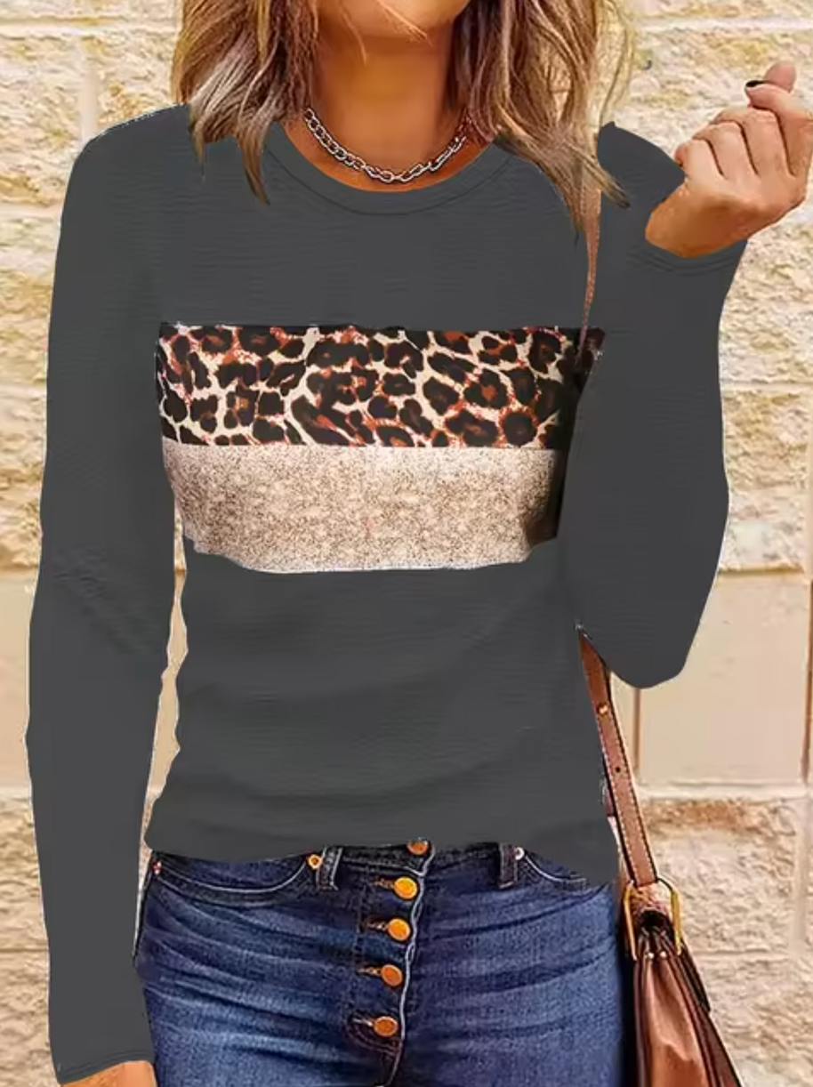 WW | Langarm-T-Shirt mit Leopardenmuster