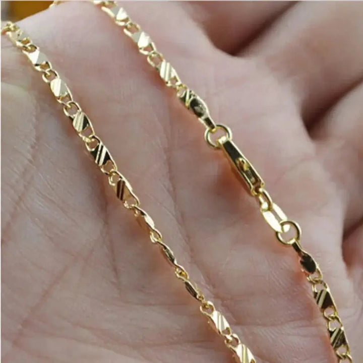 Damen Halskette mit 18-karätiger Goldfüllung