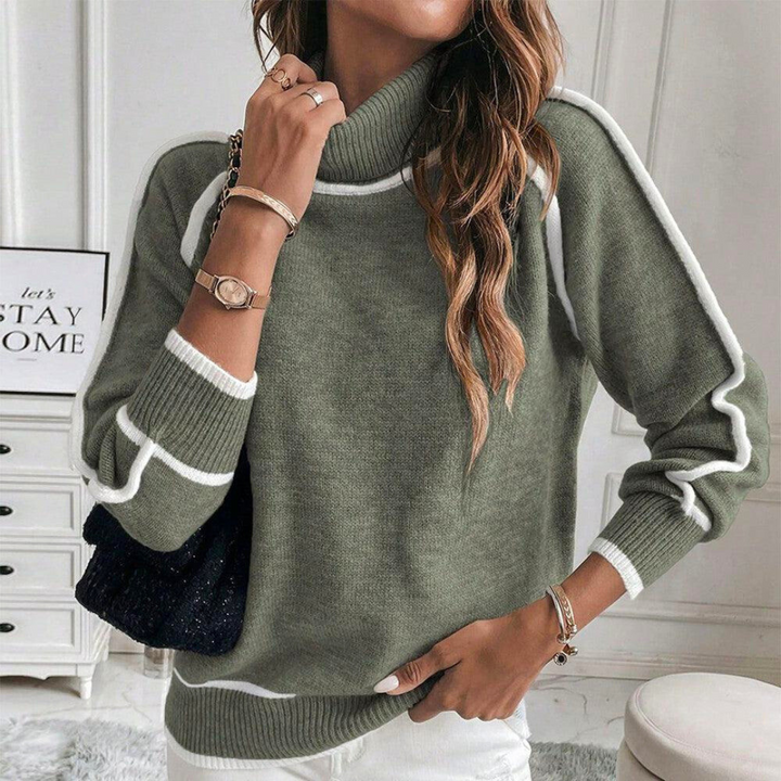 W&W Mode - Luxe Olivgrüne Strickpullover