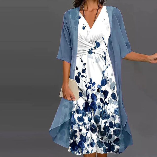 WW | Zweiteiliger Floral-Midi-Kleid