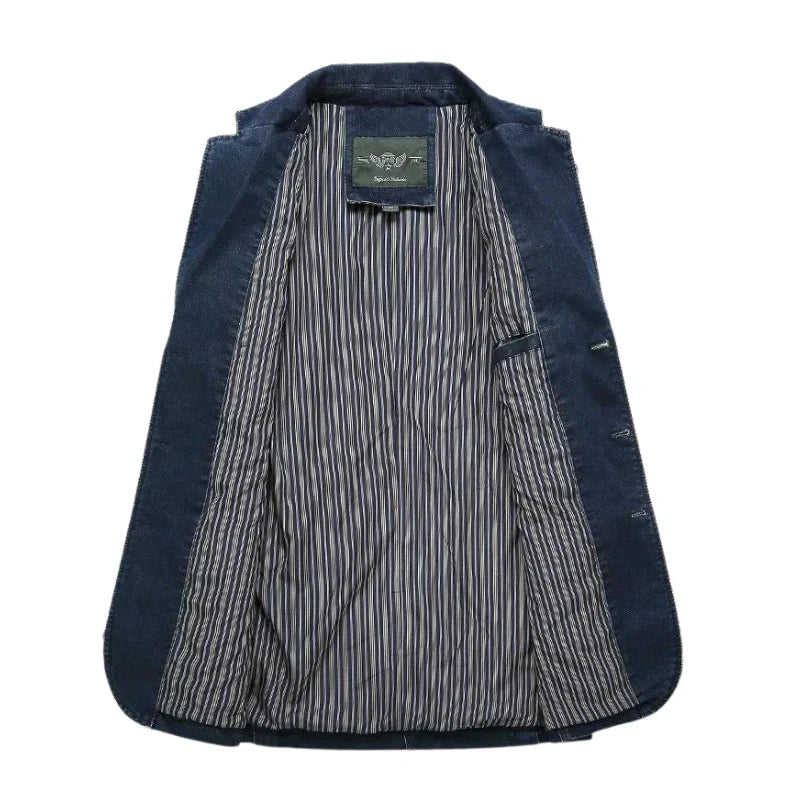 WW | Herren Denim Baumwolle Blazerjacke