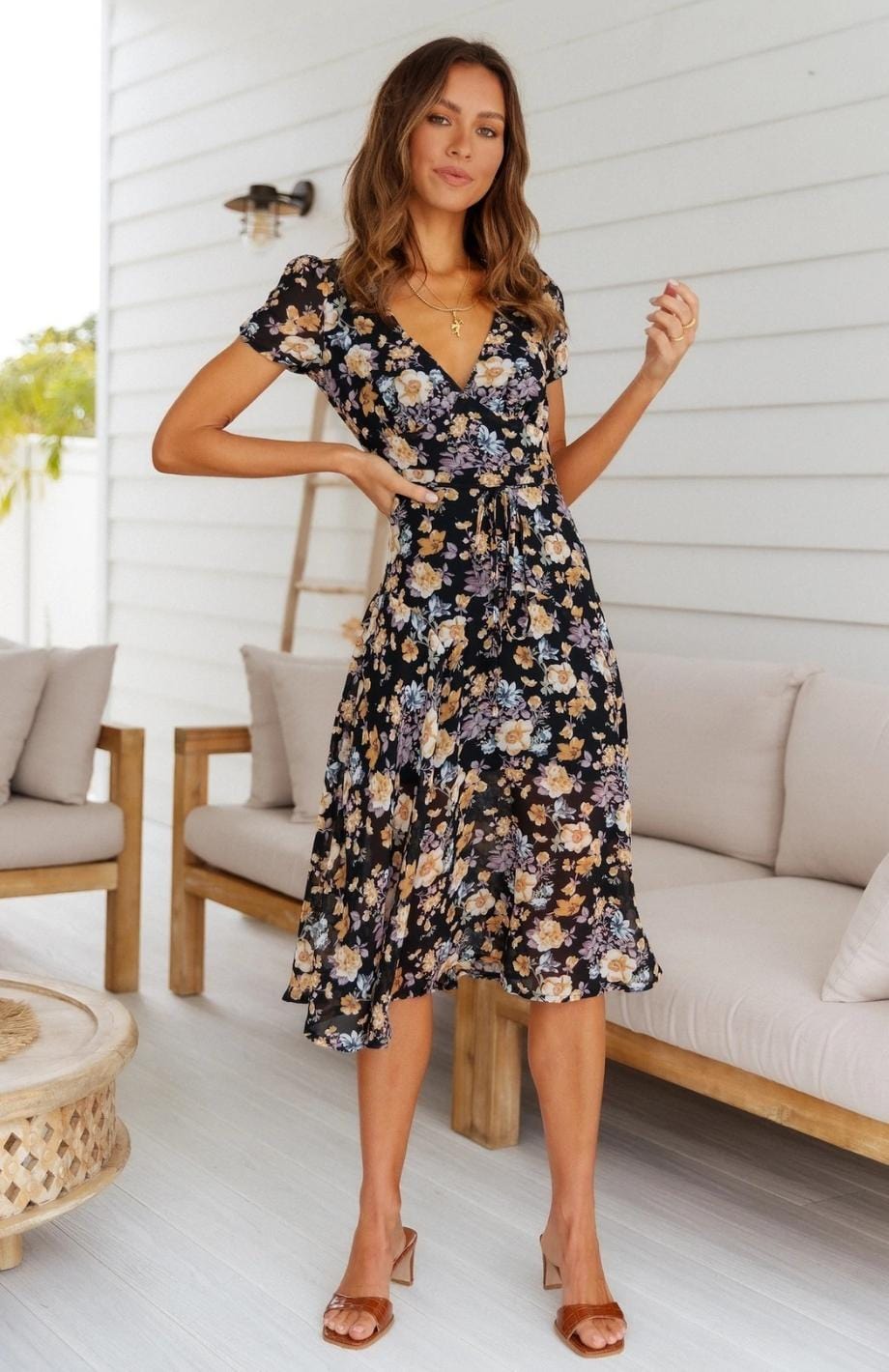 W&W Mode | Kleid in Midi Länge, Ideal Für Frühling Und Den Täglichen Gebrauch