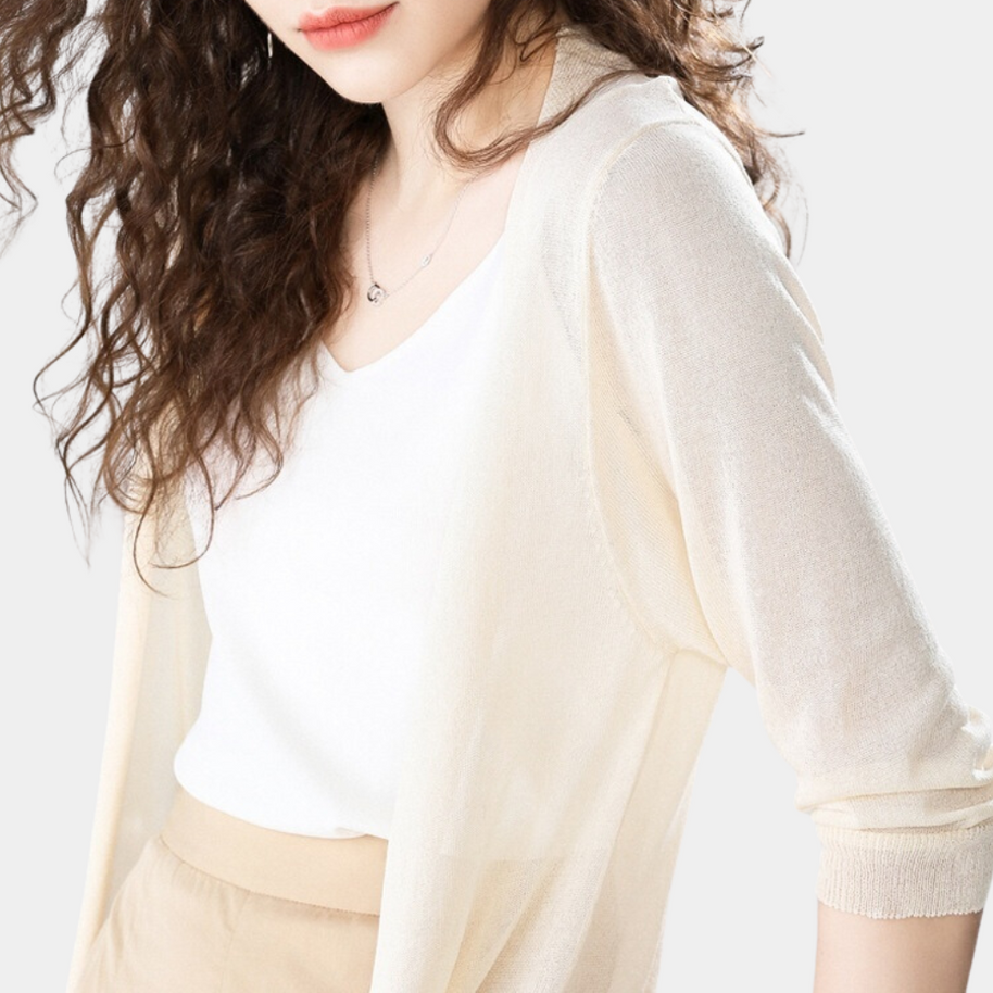 WW | Damen Lange Weste Elegant Und Leicht Sommer Strickjacke Für Frauen