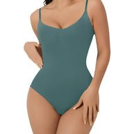 WW | Bodysuit Verstellbare Spaghetti Träger Tiefer V-ausschnitt Stretch Fit Shapewear