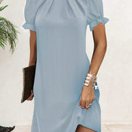 WW | Knielanges Kleid mit Laternenärmeln für Damen - Stilvoll und Elegant