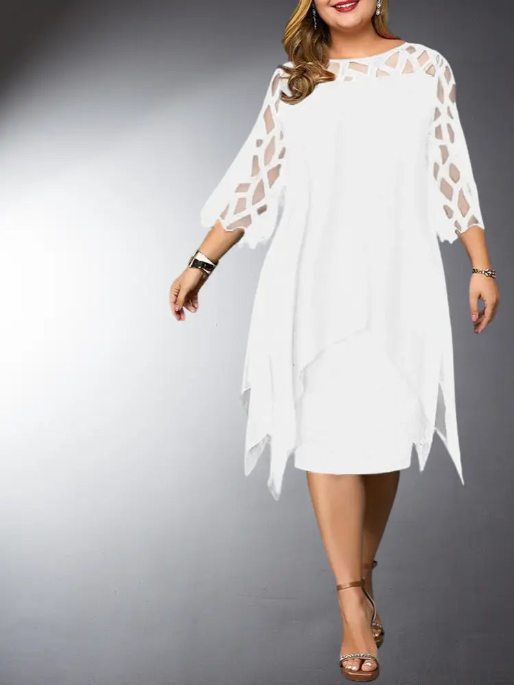 WW | Elegantes Plus Size Spitzen Midi Kleid