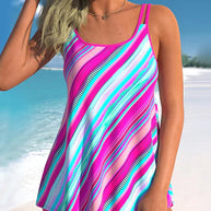 WW | Tankini Satz Mit Geometrischem Streifenmuster