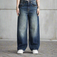 WW | Weite Jeans Baggy Fit Hohe Taille Bequem Und Lässig Denim