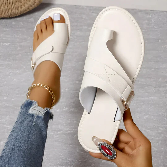 WW | Flache Sandalen Aus Leder Für Damen