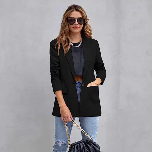 WW | Langer Damenblazer mit Klappentaschen und Tailliertem Schnitt