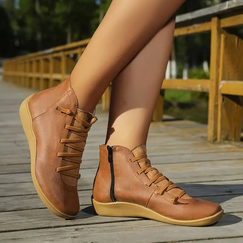 W&W Mode | Stiefeletten Damen – bequemer Schnürverschluss