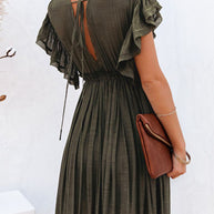 WW | Stil Maxi Kleid mit Flatterärmeln für Frauen