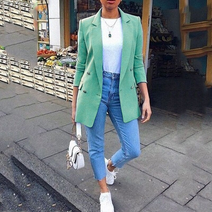 W&W Mode | Damen Blazer Eleganter Longblazer Mit 3/4 Ärmeln, Ideal Für Business Looks