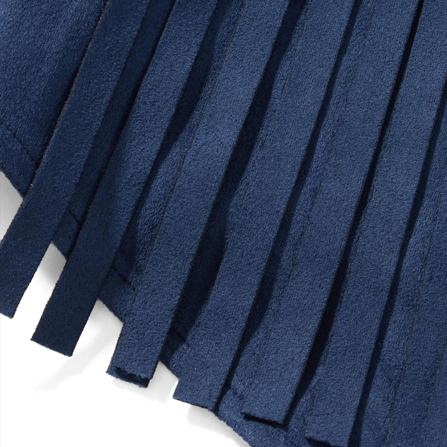 WW | Suede-Weste mit Fransen und Knopfdetail