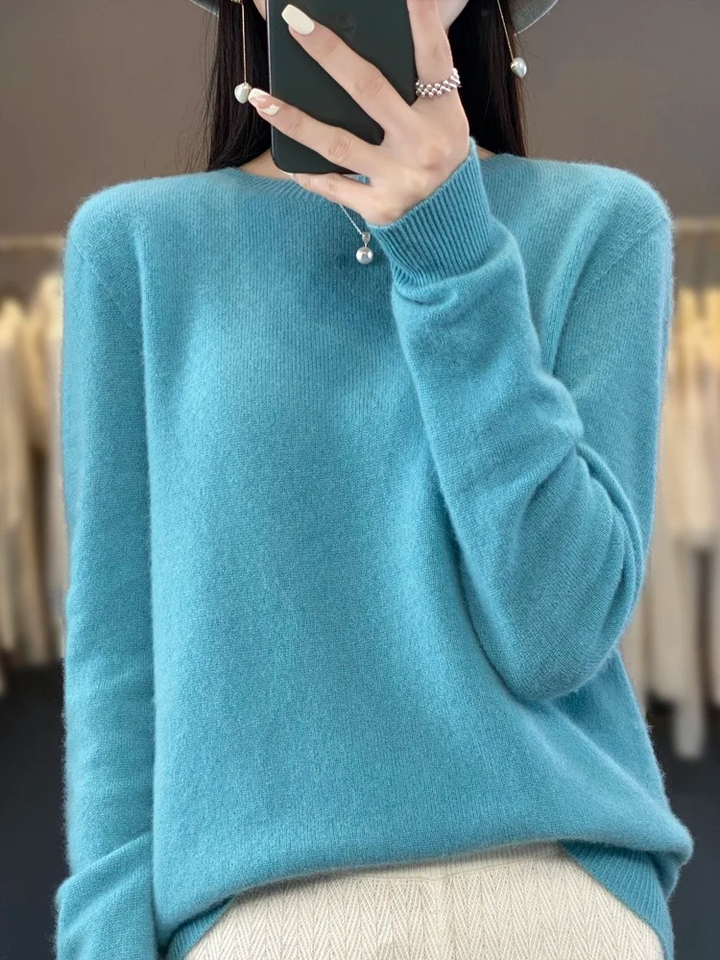 W&W Mode | Pullover Damen Runder Ausschnitt Weicher und Eleganter Strickpullover