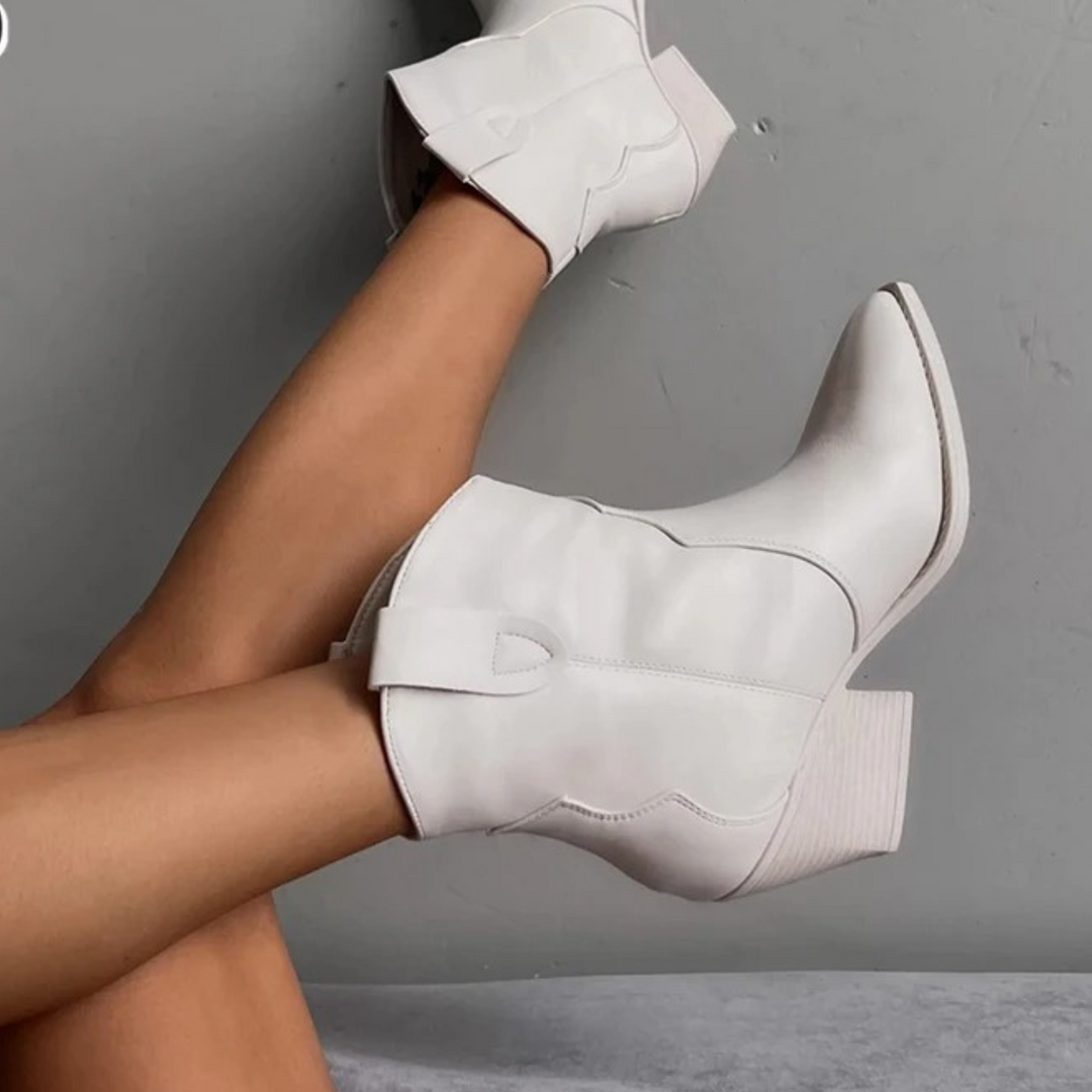 Damen-Cowboystiefel aus Leder mit wasserdichtem Design