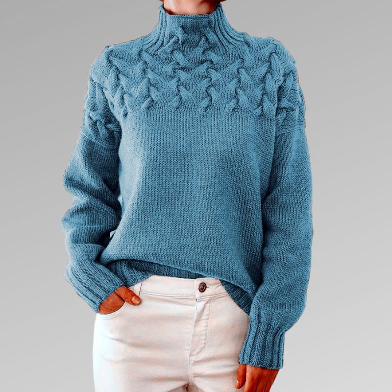 Eleganter Pullover aus Zopfstrick