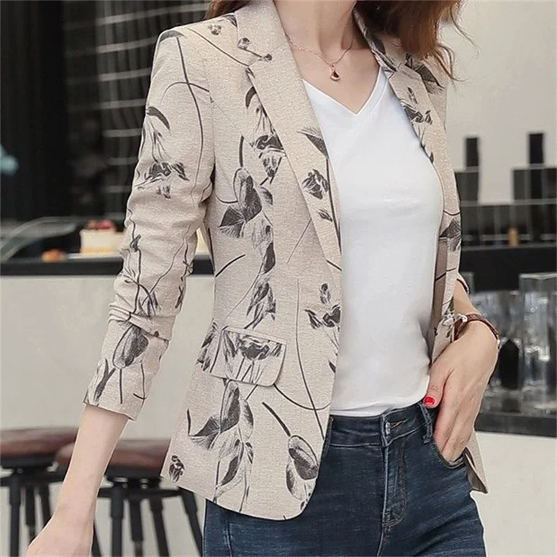 WW | Damen Blazer mit Blumenmuster Perfekt für Frühling und Sommer