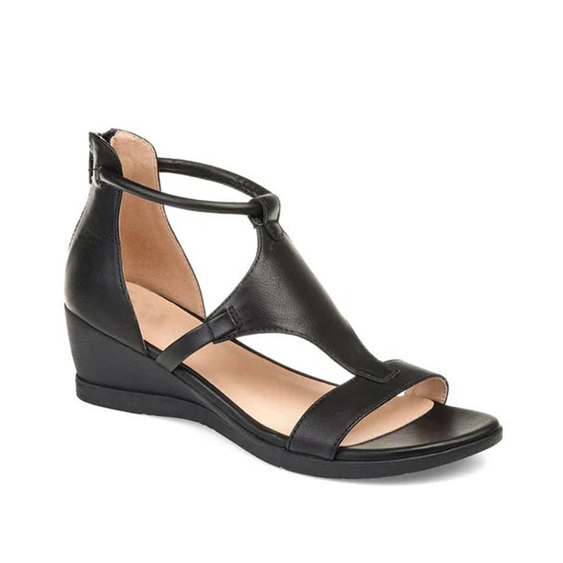 W&W Mode | Damen Sandale Mit Erhöhtem Absatz Und Riemen Um Den Knöchel